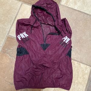 Maroon/Black PINK Windbreaker Pullover